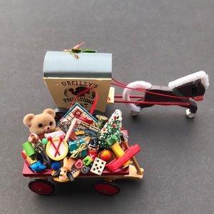 Lot of 2 Vintage Wooden Handcrafted Ornaments